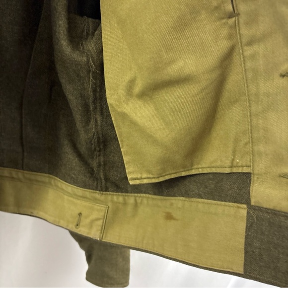 Vintage 1950s Women’s Ladies Tweed Wool Style Jacket Size 9 Green Military Style - Picture 7 of 11